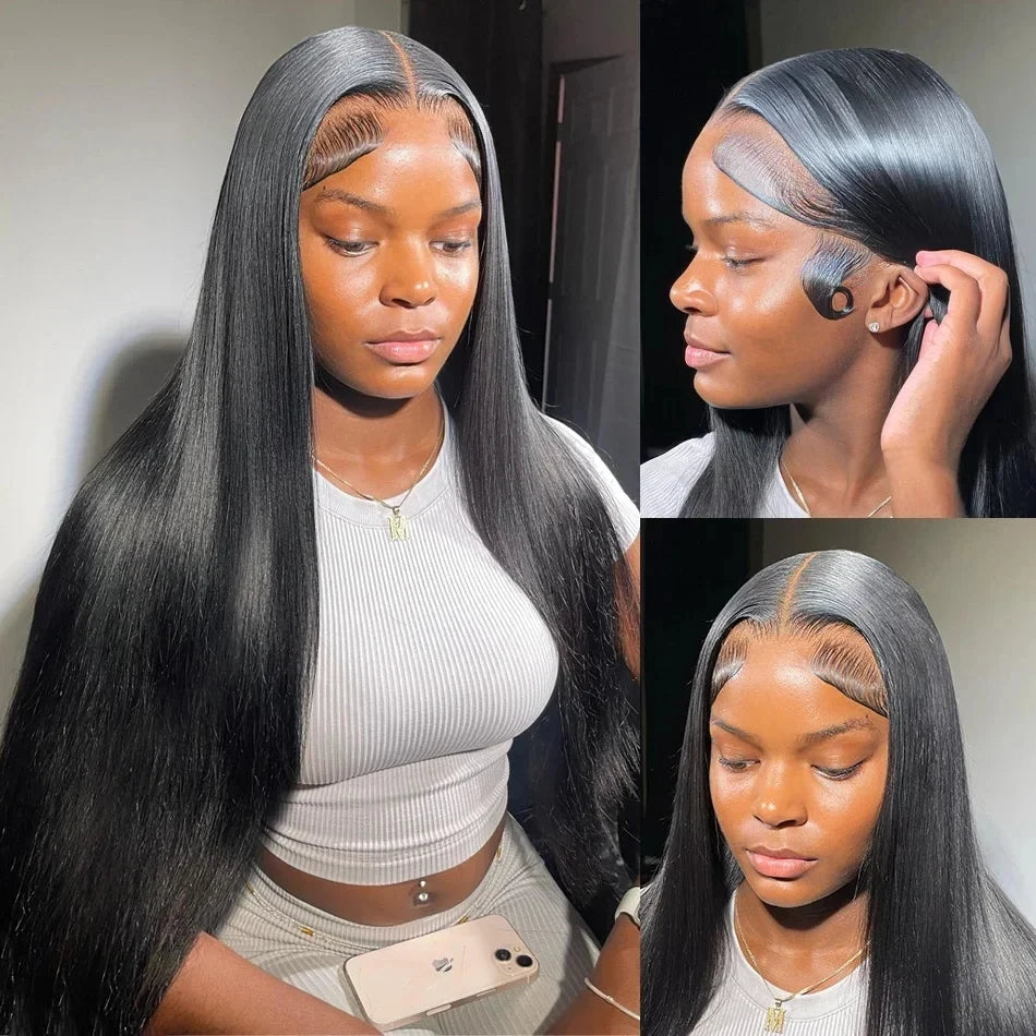 13x4 Lace Front Human Hair Straight Wigs 13x6 HD Lace Frontal Wigs Brazilian 200 High Density Wigs 4x4 5x5 Closure Glueless Wigs
