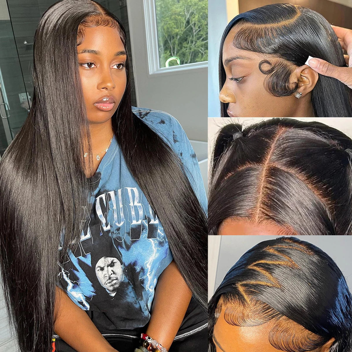 13x4 Lace Front Human Hair Straight Wigs 13x6 HD Lace Frontal Wigs Brazilian 200 High Density Wigs 4x4 5x5 Closure Glueless Wigs