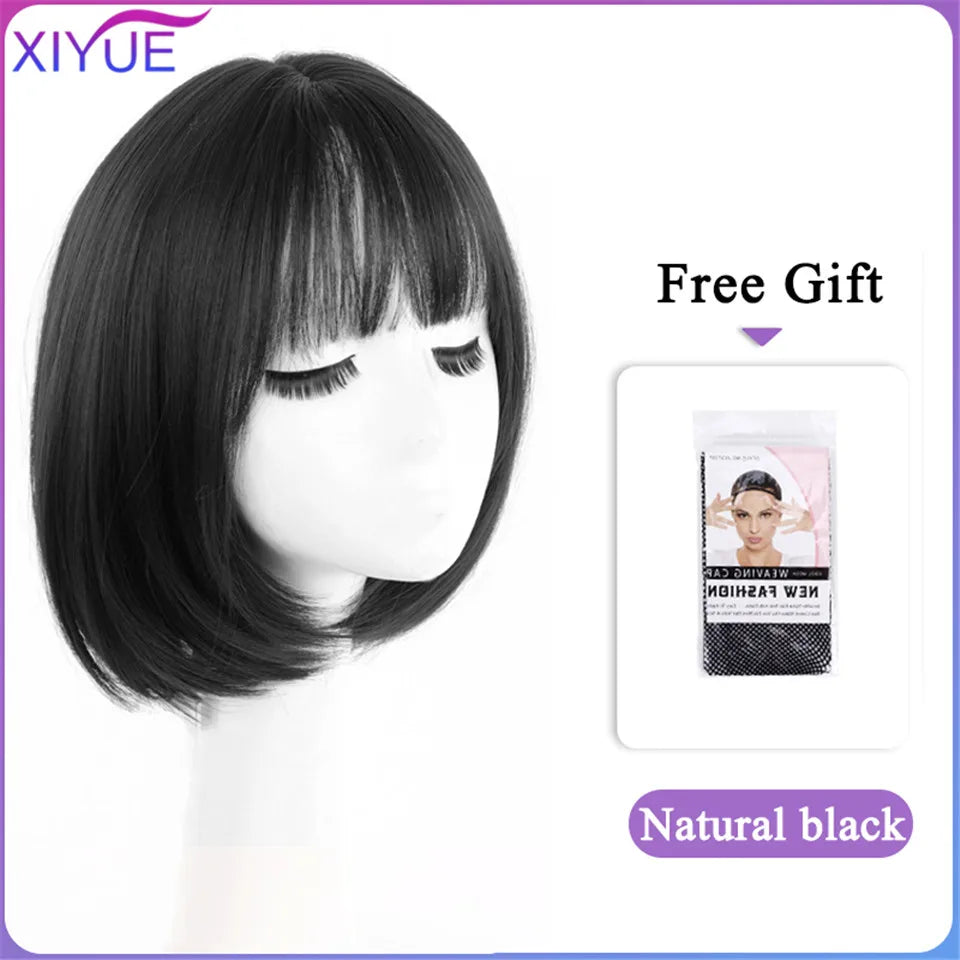 XIYUE Long Synthetic Curly Wigs With Center Bangs Natural Curly Dark Brown Wigs for Women Cosplay Wigs Heat Resistant Fiber Wigs
