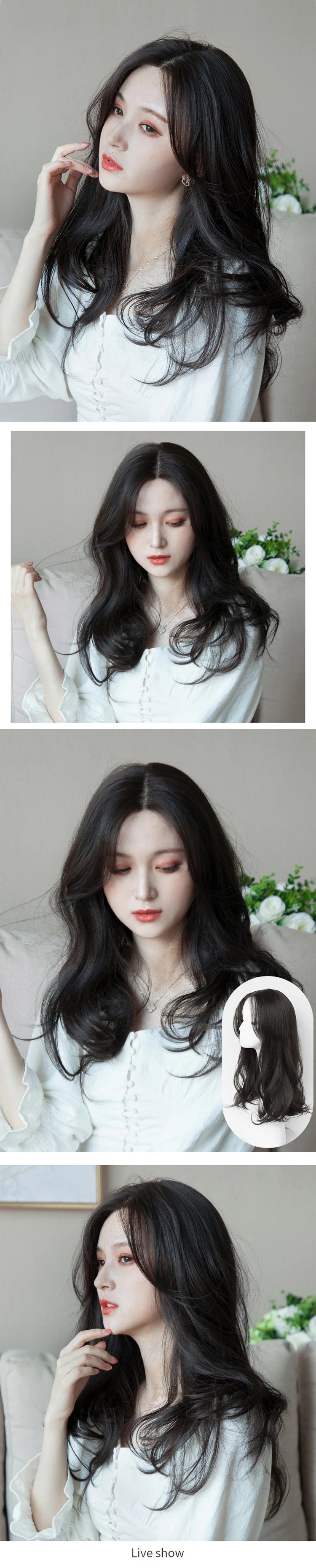 XIYUE Long Synthetic Curly Wigs With Center Bangs Natural Curly Dark Brown Wigs for Women Cosplay Wigs Heat Resistant Fiber Wigs