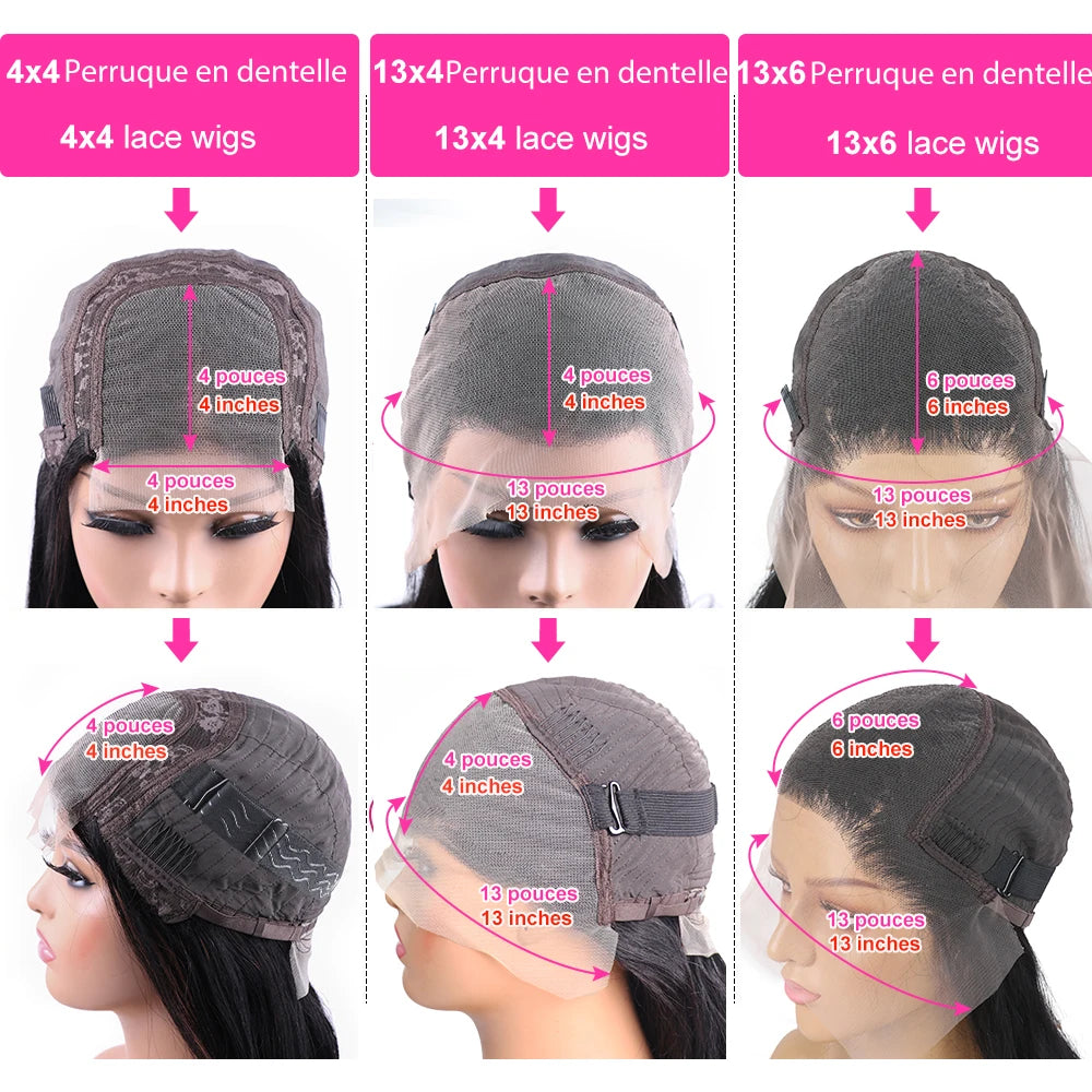 13x4 Lace Front Human Hair Straight Wigs 13x6 HD Lace Frontal Wigs Brazilian 200 High Density Wigs 4x4 5x5 Closure Glueless Wigs
