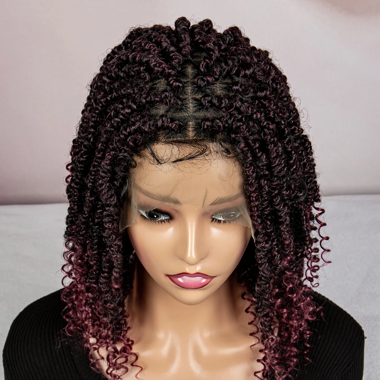 Dreadlocks Braided Wigs Lace Front Braided Wigs Short Box Braided Wigs for Women with Baby Hair Ombre Lace Braids Wigs