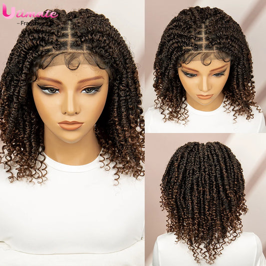 Dreadlocks Braided Wigs Lace Front Braided Wigs Short Box Braided Wigs for Women with Baby Hair Ombre Lace Braids Wigs