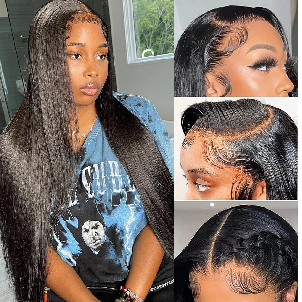 13x4 Lace Front Human Hair Straight Wigs 13x6 HD Lace Frontal Wigs Brazilian 200 High Density Wigs 4x4 5x5 Closure Glueless Wigs