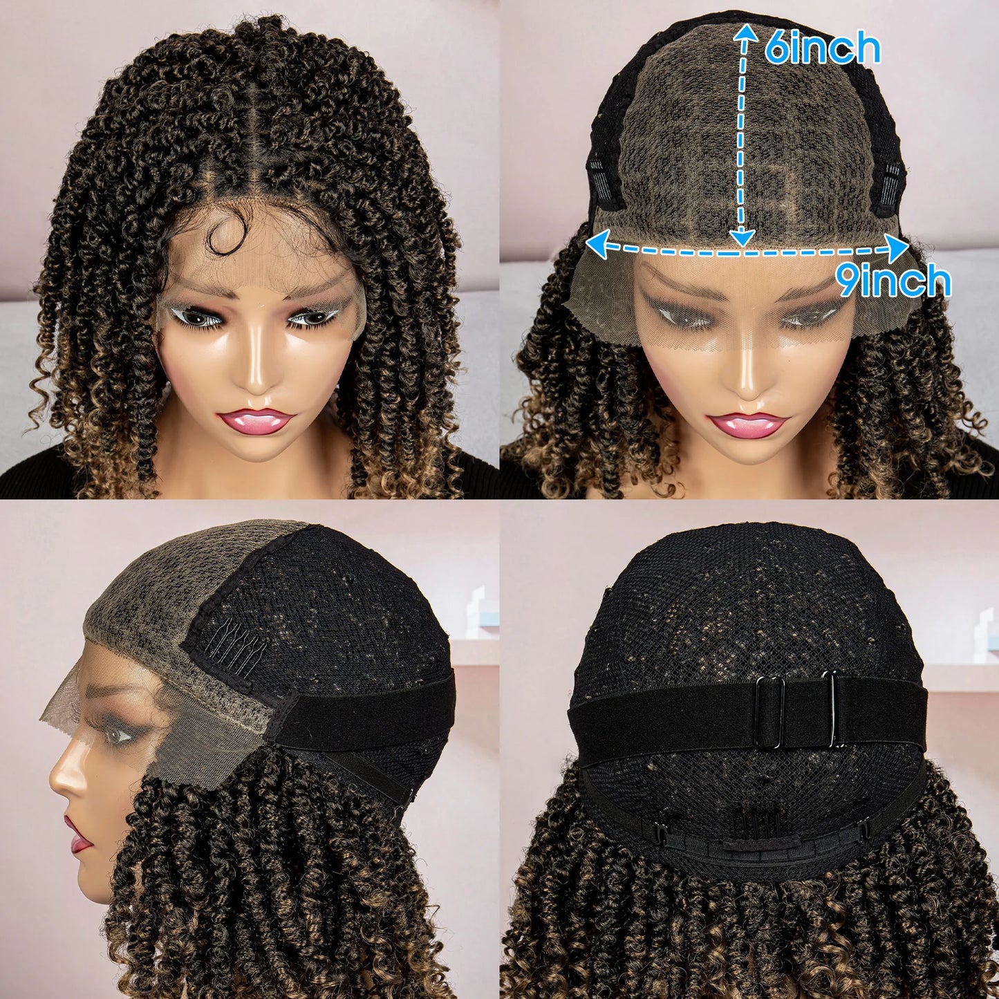 Dreadlocks Braided Wigs Lace Front Braided Wigs Short Box Braided Wigs for Women with Baby Hair Ombre Lace Braids Wigs