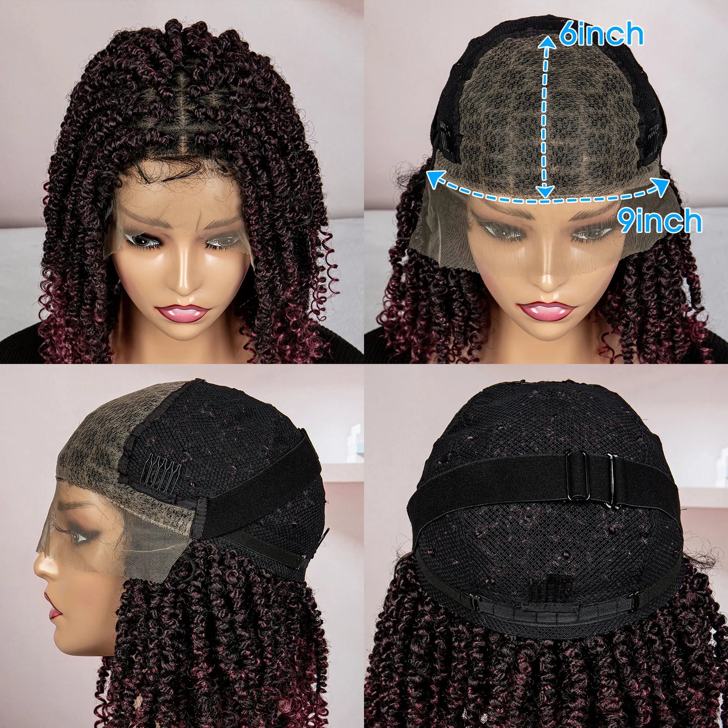Dreadlocks Braided Wigs Lace Front Braided Wigs Short Box Braided Wigs for Women with Baby Hair Ombre Lace Braids Wigs