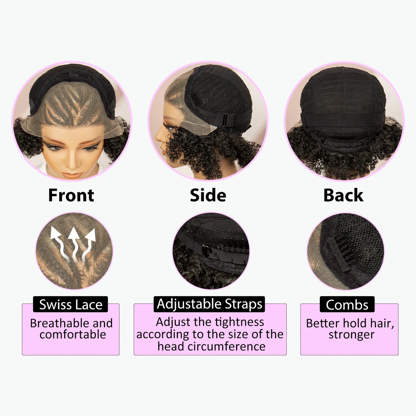 Afro Curly Short Braided Wigs for Black Women