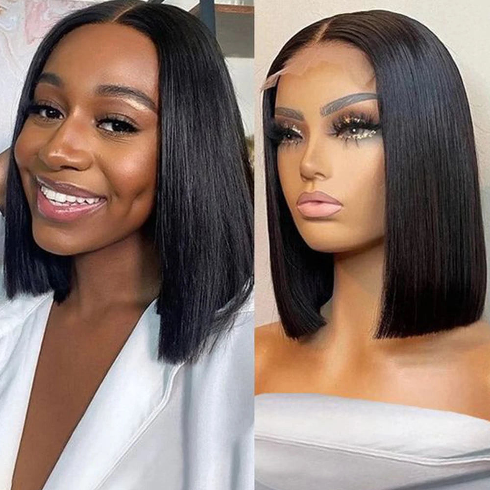 Human Hair Lace Frontal Wig Human Hair Wigs 100% Bob Wigs Cheap Wigs On Sale Clearance Straight Lace Front Wigs Human Hair Wigs
