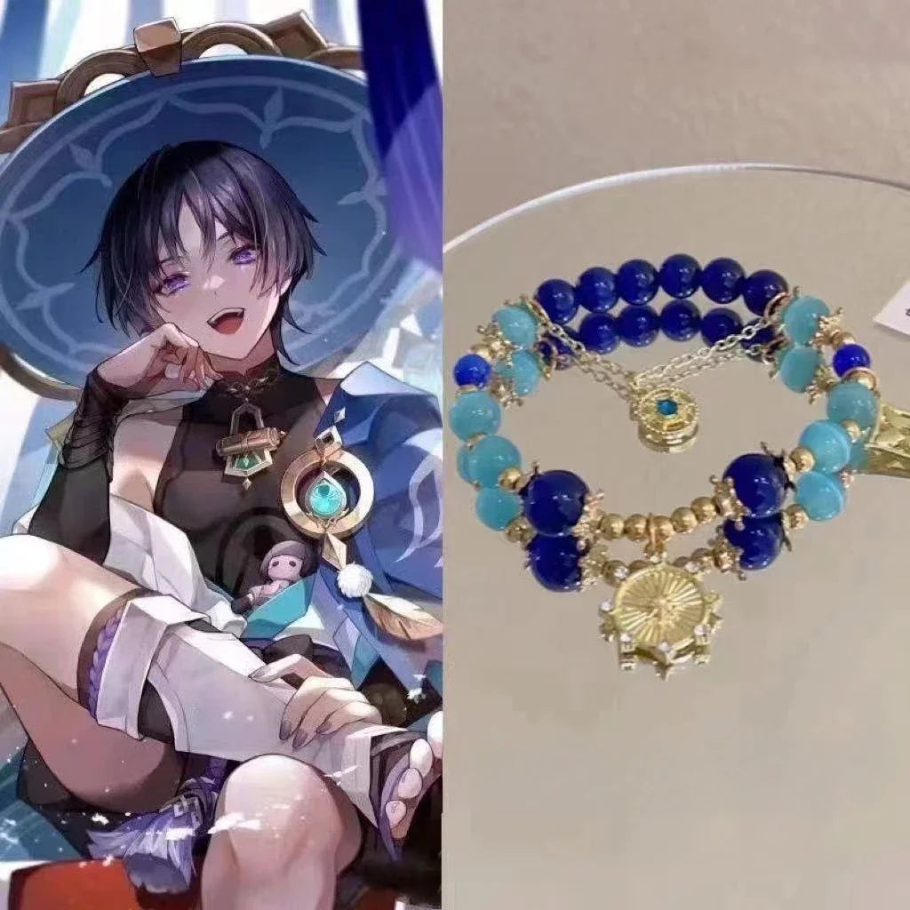 Genshin Impact Nahida Wanderer Cosplay Bracelet Buer Lesser Lord Kusanali Women Leaf Pendant Bracelets Jewelry Accessories Gifts