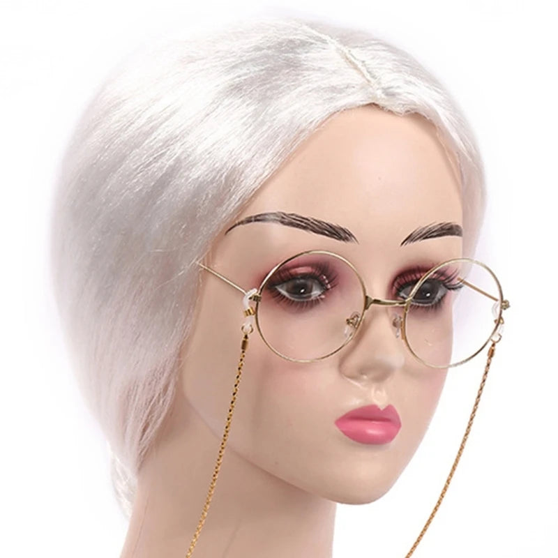 Kids Old Lady Wigs Short Gray Wigs Natural Lookings Halloween Cosplays Party Wigs Granny Costume Grandma Wigs for Girls