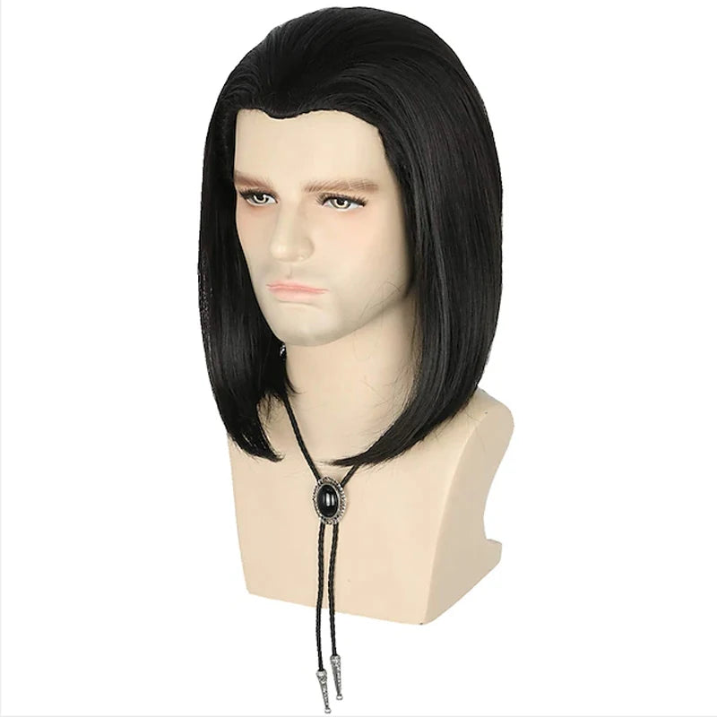 HAIRJOY Vampire Wig  Black Short Cosplay Wigs for Men Synthetic Wigs Black Straight Wigs