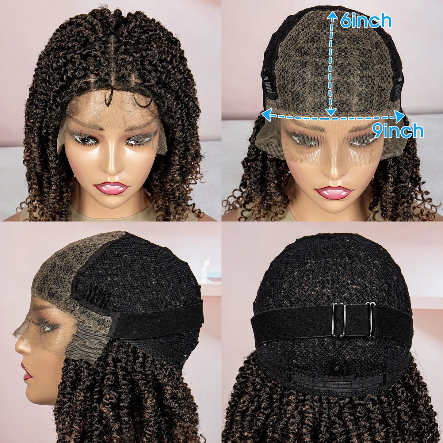 Dreadlocks Braided Wigs Lace Front Braided Wigs Short Box Braided Wigs for Women with Baby Hair Ombre Lace Braids Wigs