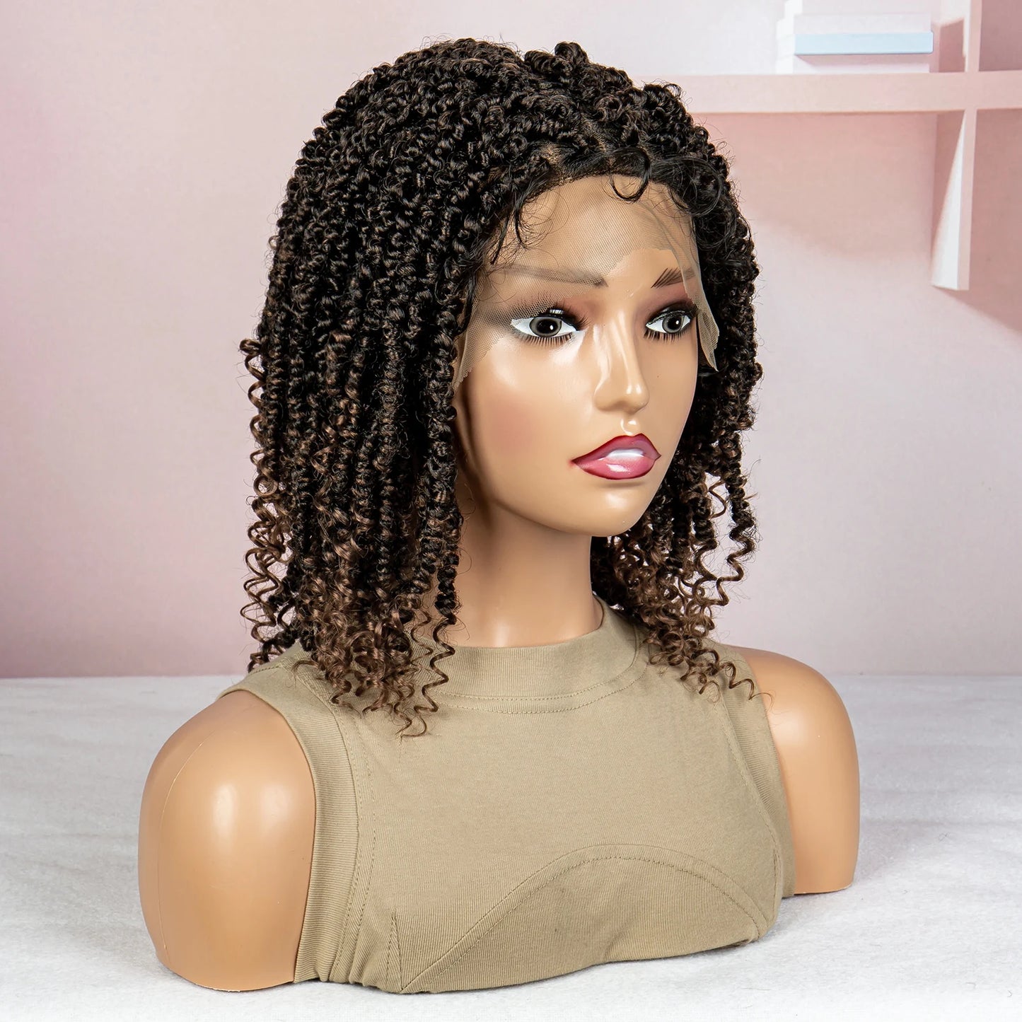 Dreadlocks Braided Wigs Lace Front Braided Wigs Short Box Braided Wigs for Women with Baby Hair Ombre Lace Braids Wigs