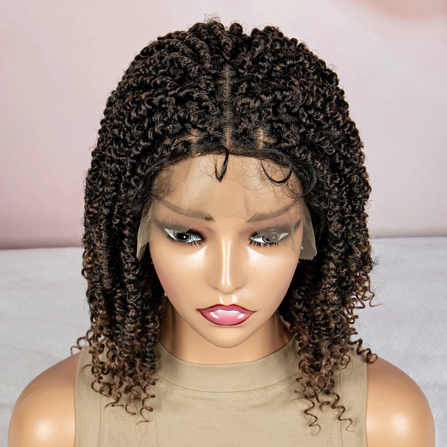 Dreadlocks Braided Wigs Lace Front Braided Wigs Short Box Braided Wigs for Women with Baby Hair Ombre Lace Braids Wigs