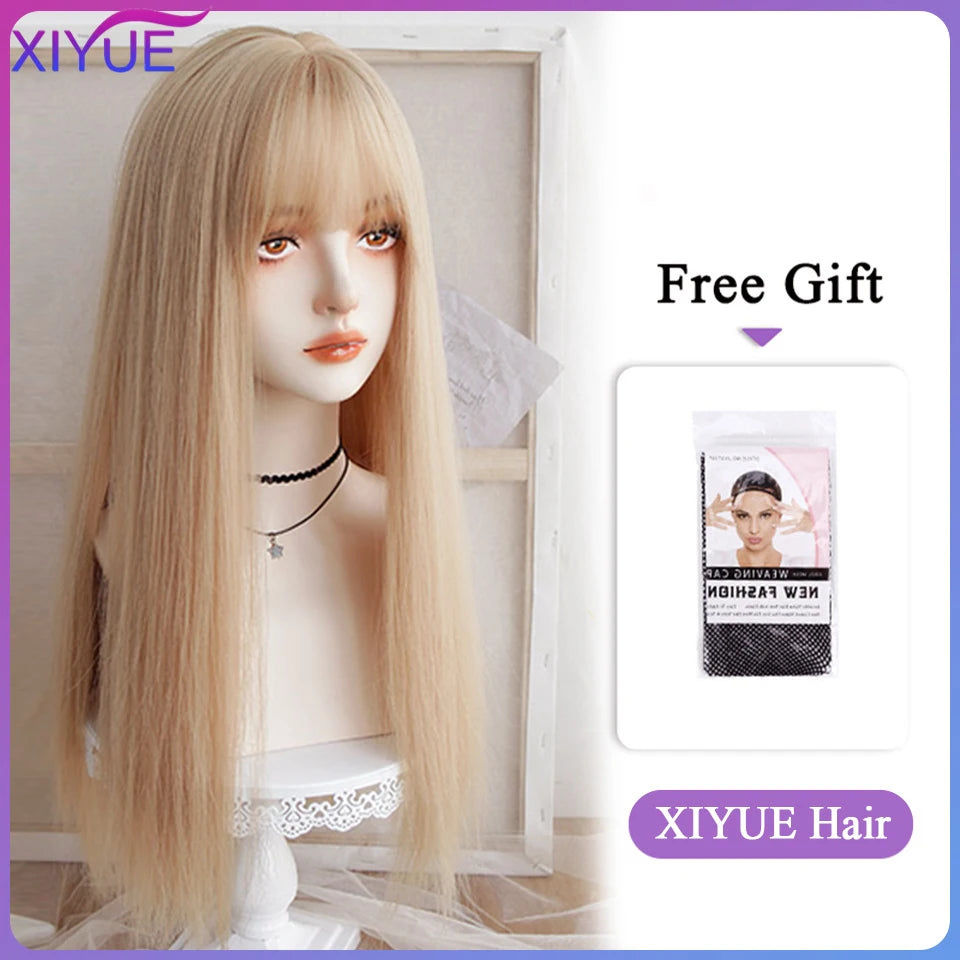 XIYUE Long Synthetic Curly Wigs With Center Bangs Natural Curly Dark Brown Wigs for Women Cosplay Wigs Heat Resistant Fiber Wigs