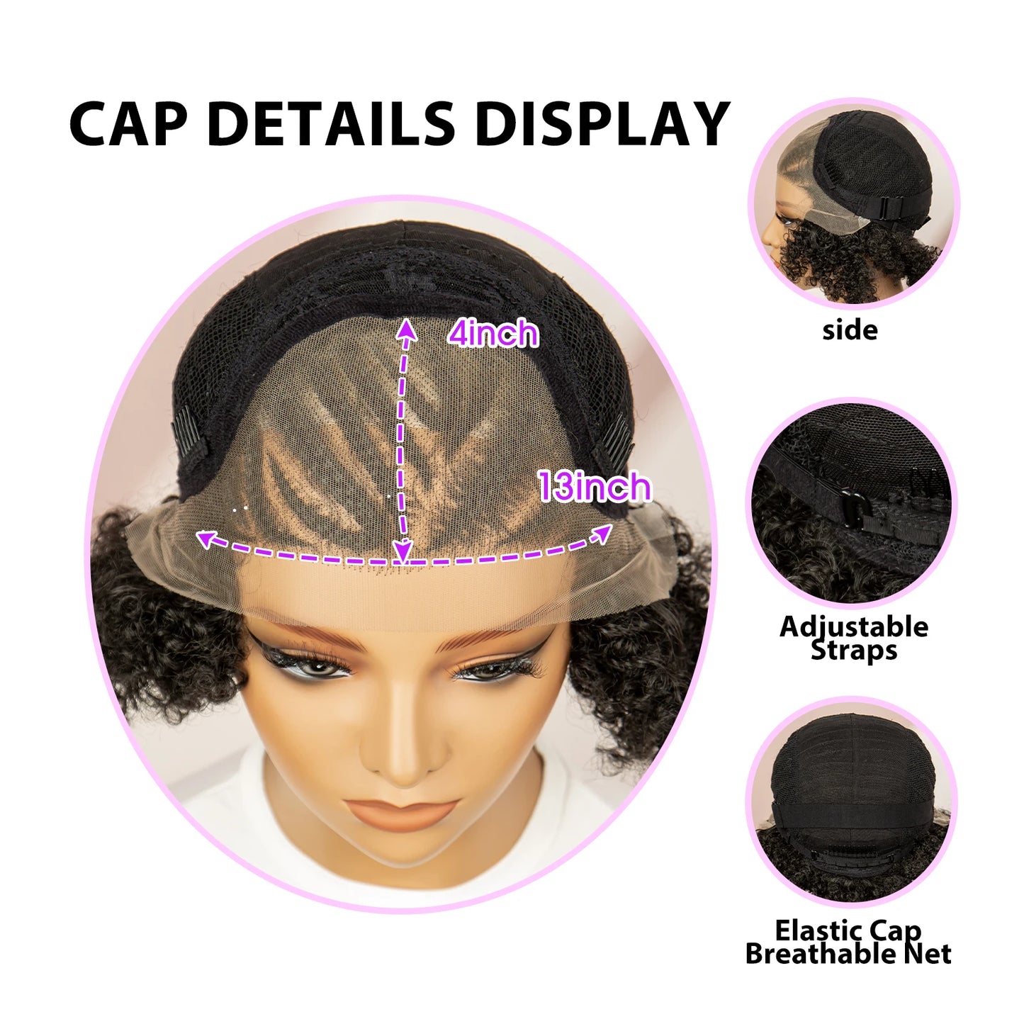 Afro Curly Short Braided Wigs for Black Women