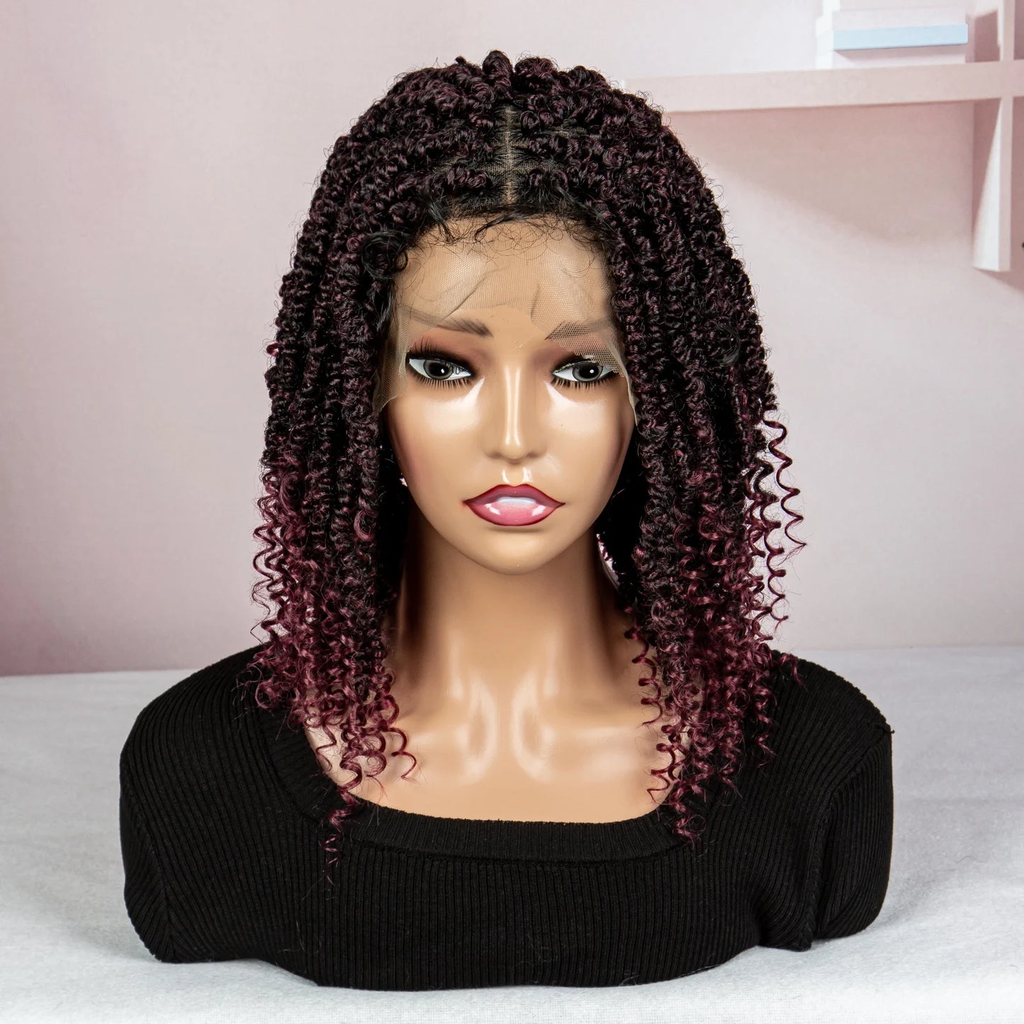 Dreadlocks Braided Wigs Lace Front Braided Wigs Short Box Braided Wigs for Women with Baby Hair Ombre Lace Braids Wigs