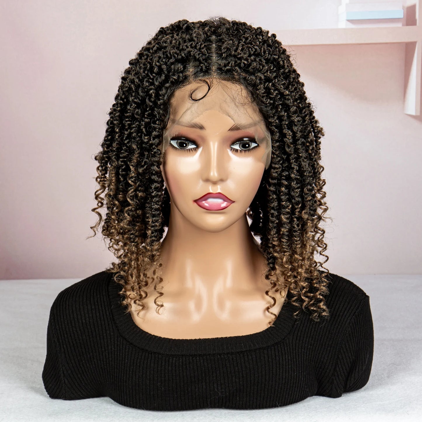 Dreadlocks Braided Wigs Lace Front Braided Wigs Short Box Braided Wigs for Women with Baby Hair Ombre Lace Braids Wigs