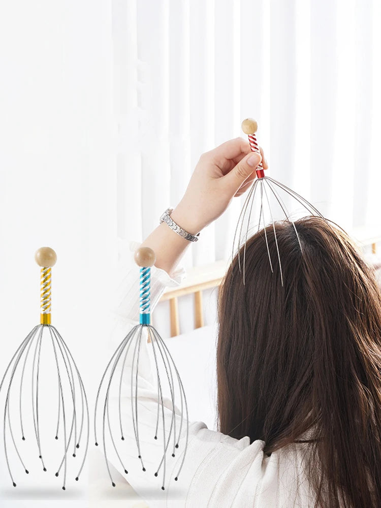 1pcs Head Massager Scratching Octopus Scalp Tool Non Soul Extractor Divine Tool Extraction Health and Wellness Head Therapy