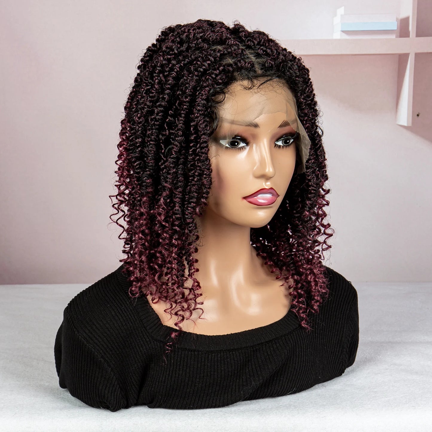 Dreadlocks Braided Wigs Lace Front Braided Wigs Short Box Braided Wigs for Women with Baby Hair Ombre Lace Braids Wigs