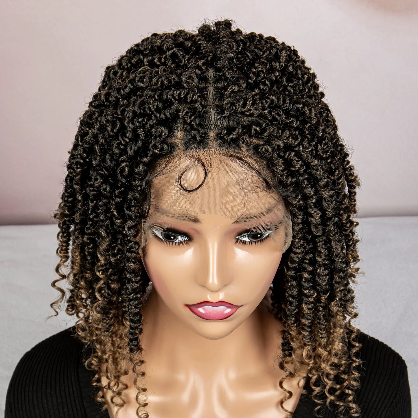 Dreadlocks Braided Wigs Lace Front Braided Wigs Short Box Braided Wigs for Women with Baby Hair Ombre Lace Braids Wigs