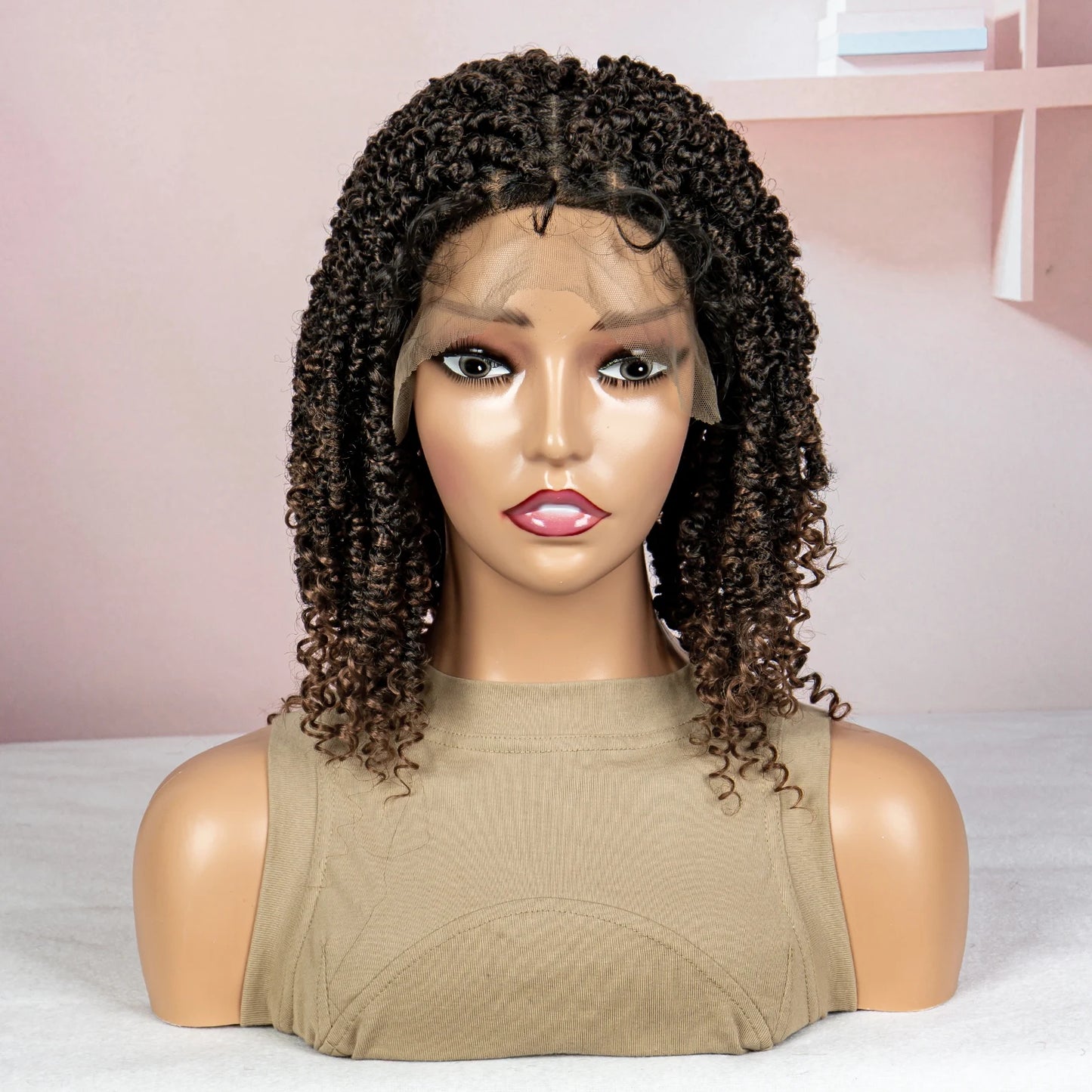 Dreadlocks Braided Wigs Lace Front Braided Wigs Short Box Braided Wigs for Women with Baby Hair Ombre Lace Braids Wigs