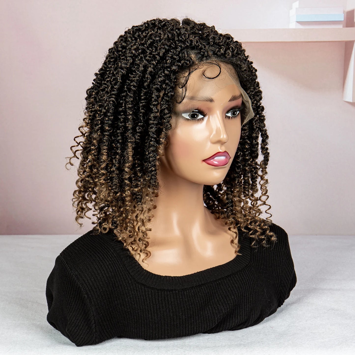 Dreadlocks Braided Wigs Lace Front Braided Wigs Short Box Braided Wigs for Women with Baby Hair Ombre Lace Braids Wigs